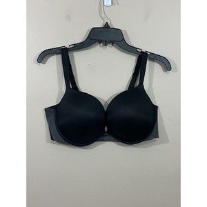 Spanx Womens Pillow Cup Bra 38D Black Underwire Back Smoothing Full Coverage
